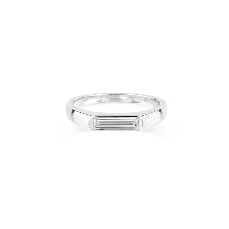 Sygnet z Diamentem Baguette