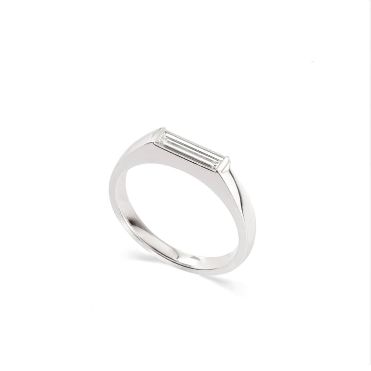Sygnet z Diamentem Baguette